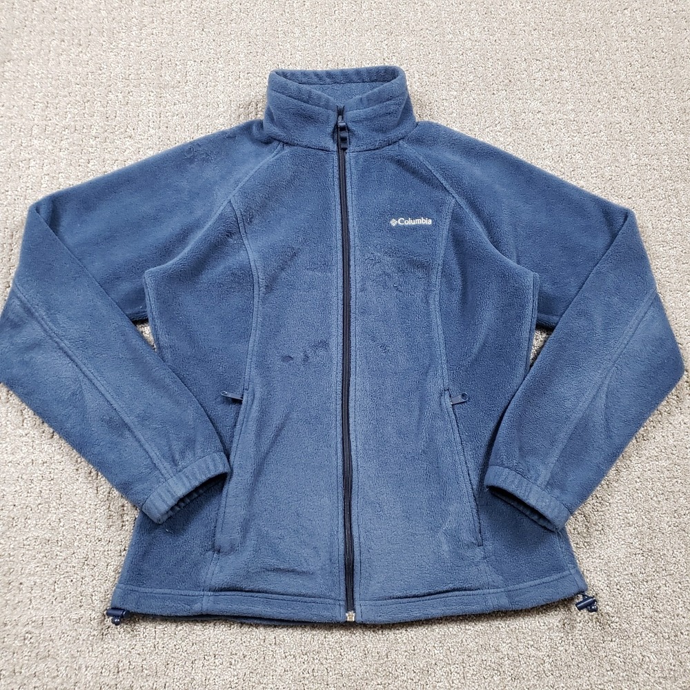 COLUMBIA Jacket Womens Medium Blue Fleece Full Zip Benton Springs Plush